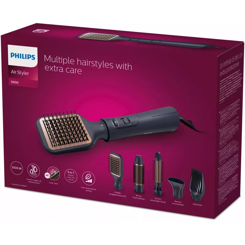 Philips 5000 Series BHA530/00 modelador de ar Air Styler, 1000 W, preto