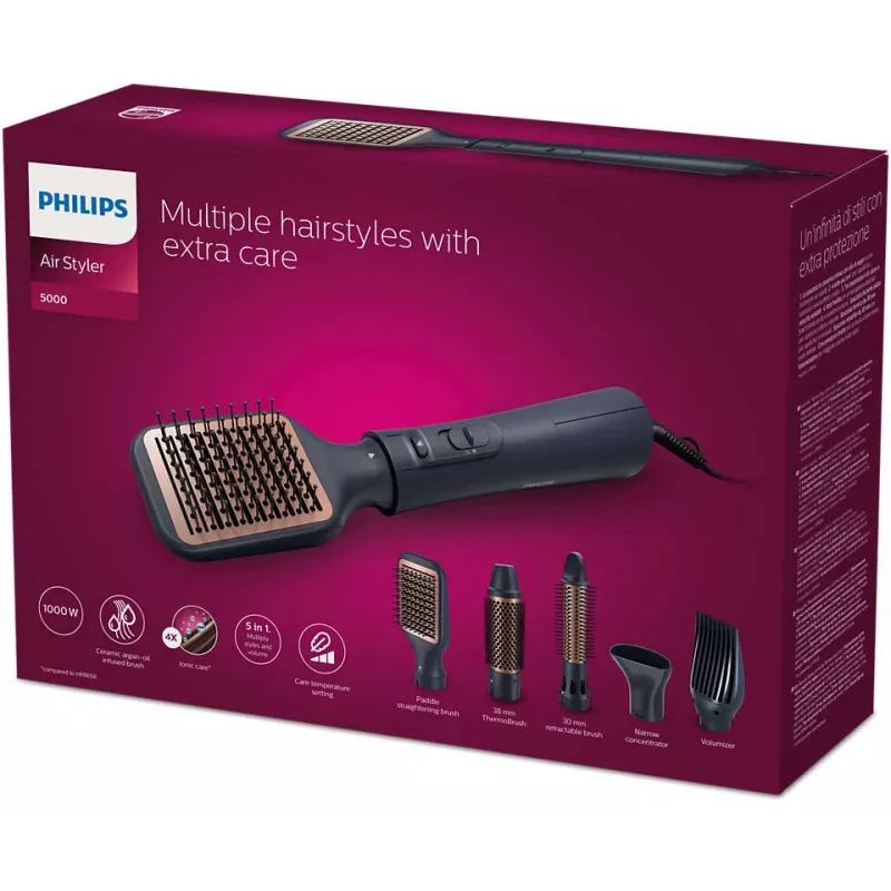 Philips 5000 Series BHA530/00 modelador de ar Air Styler, 1000 W, preto