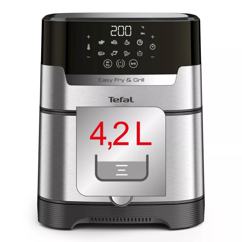 Fritadeira de ar quente Tefal Easy Fry & Grill EY505D aparelho individual 4,2 L autónomo 1550 W aço inoxidável