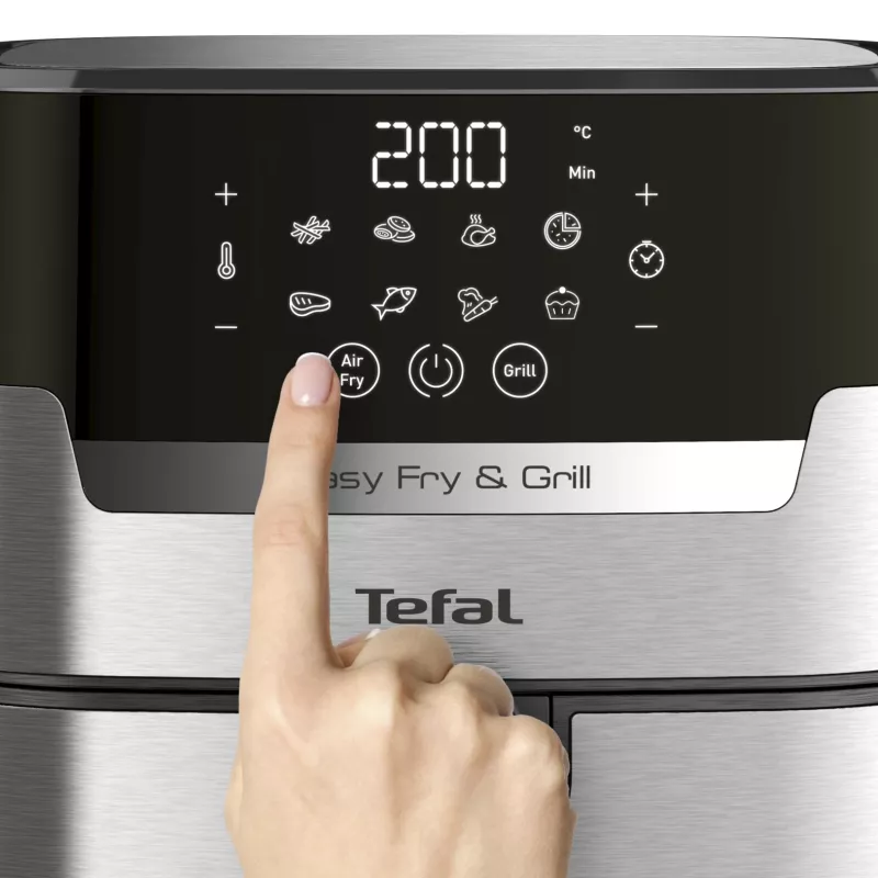 Fritadeira de ar quente Tefal Easy Fry & Grill EY505D aparelho individual 4,2 L autónomo 1550 W aço inoxidável
