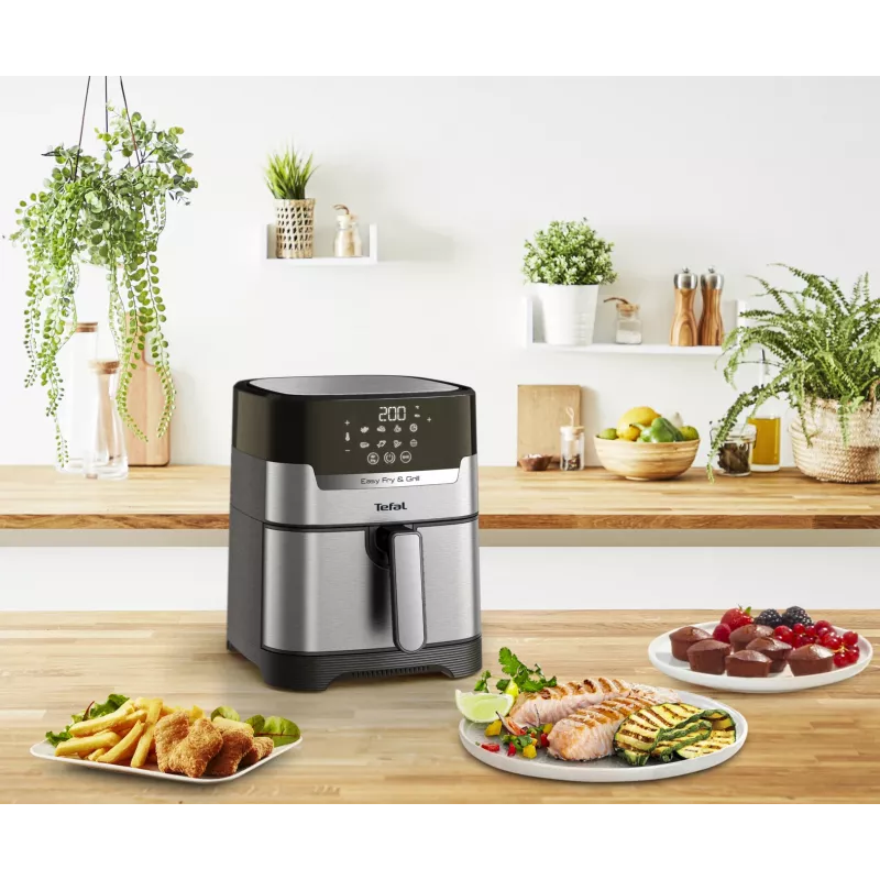 Fritadeira de ar quente Tefal Easy Fry & Grill EY505D aparelho individual 4,2 L autónomo 1550 W aço inoxidável