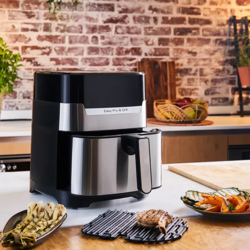 Fritadeira de ar quente Tefal Easy Fry & Grill EY505D aparelho individual 4,2 L autónomo 1550 W aço inoxidável