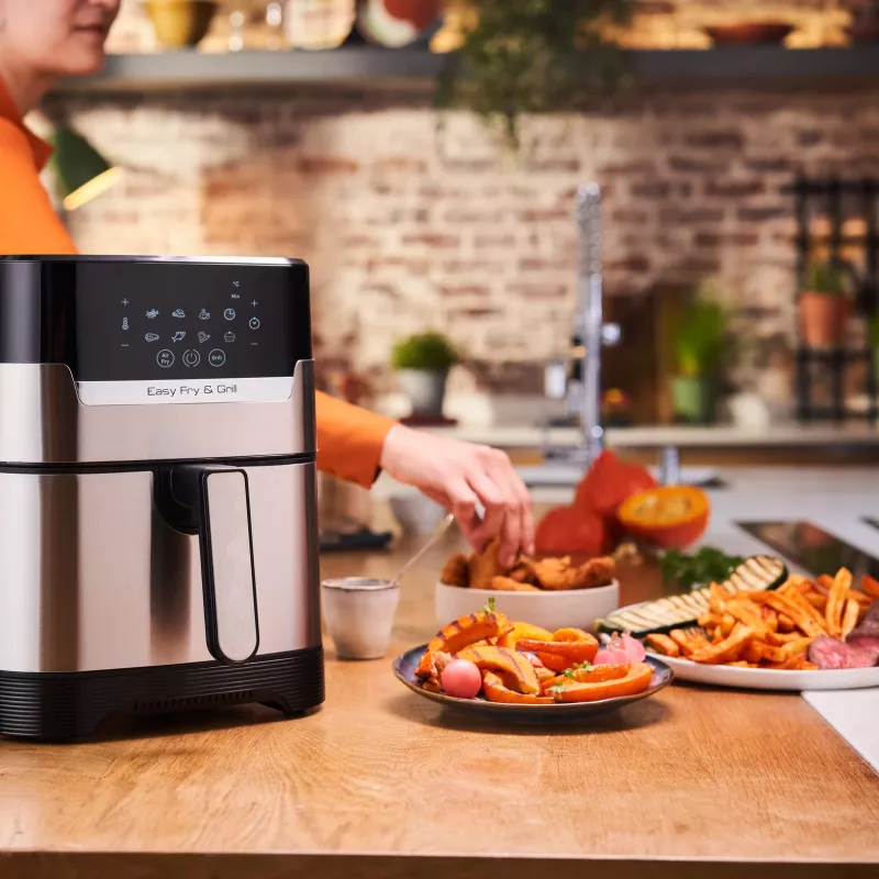 Fritadeira de ar quente Tefal Easy Fry & Grill EY505D aparelho individual 4,2 L autónomo 1550 W aço inoxidável