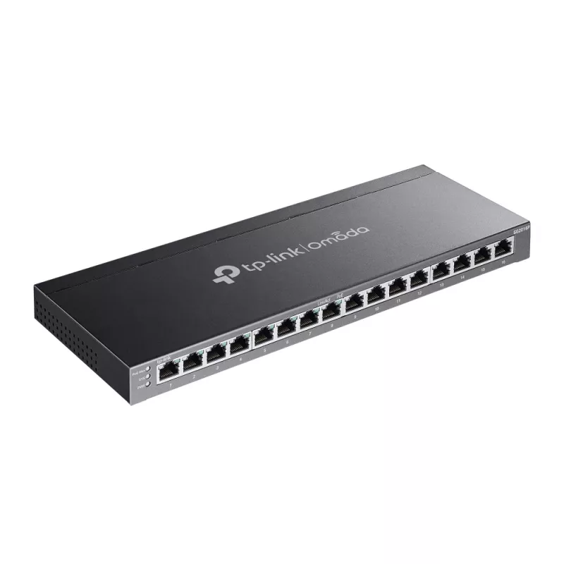 Switch inteligente TP-Link Omada 16 portas Gigabit com 8 portas PoE+, gerido, L2/L2+, Gigabit Ethernet (10/100/1000), Power over Ethernet (PoE), montagem em rack