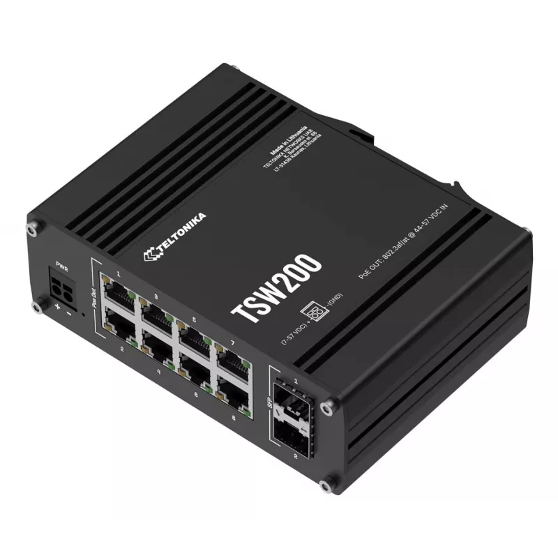Switch Ethernet Gigabit Industrial não gerido PoE+ TELTONIKA TSW200