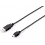 Equip cabo USB 2.0 Type-A para Mini-B, 1.8m, 1,8 m, USB A, Mini-USB B, USB 2.0, macho/macho, preto