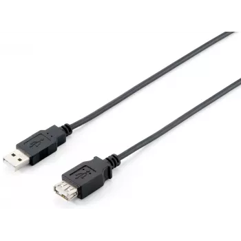 Equip cabo de extensão USB 2.0 Type-A, macho – fêmea, 1,8 m, preto