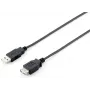 Equip cabo de extensão USB 2.0 Type-A macho para fêmea, 3.0m, preto