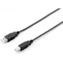 Equip cabo USB 2.0 Type-A para Type-B, 1.0m, preto, 1 m, USB A, USB B, USB 2.0, macho/macho, preto