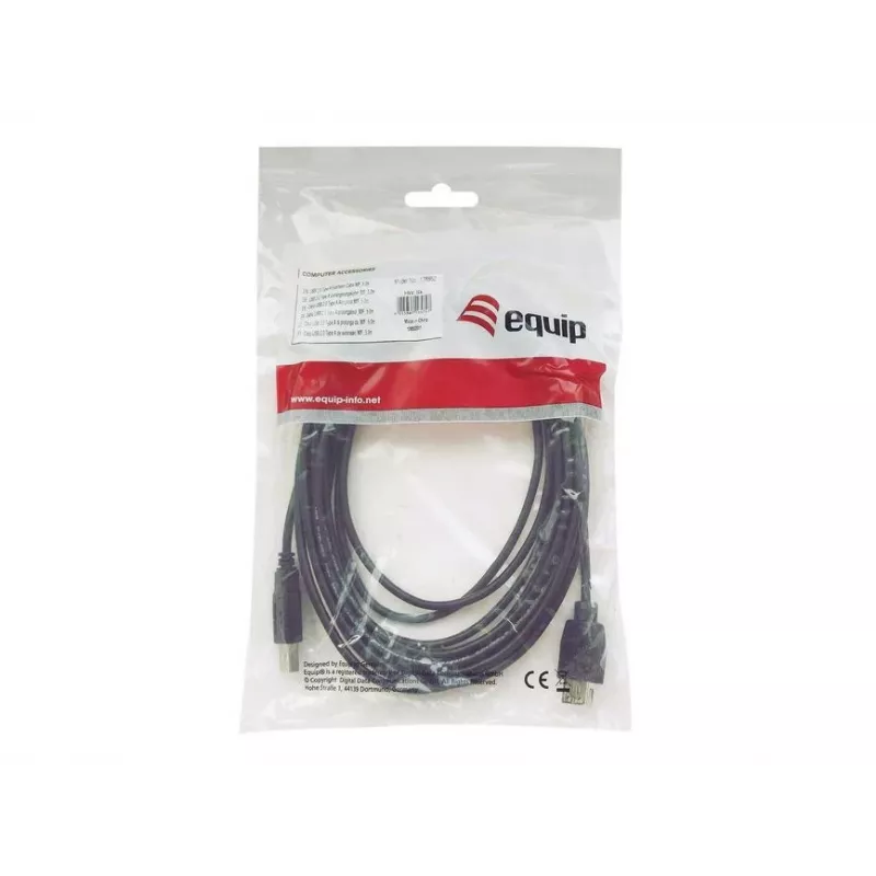 Equip cabo USB 2.0 Type-A para Type-B, 2,0 m, preto