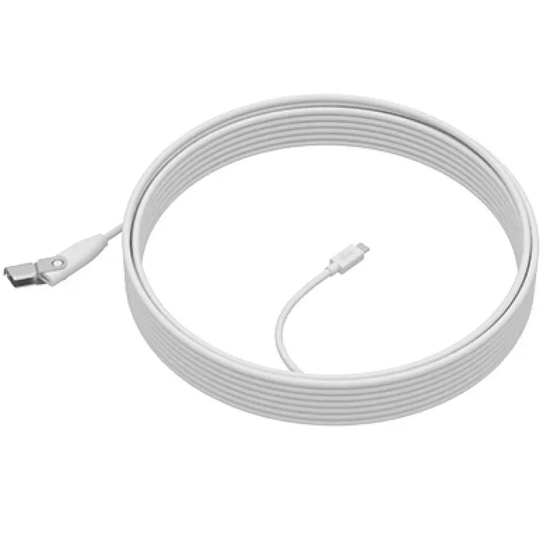 Cabo de extensão LOGITECH Rally Mic Pod, branco-creme, cabo de extensão de 10 m