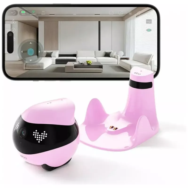 Robô de vigilância Enabot EBO AIR 2 – câmara doméstica móvel, rosa