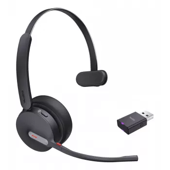 Yealink WH64 Hybrid Mono Teams headset sem fios para escritório/call center Micro-USB Bluetooth preto