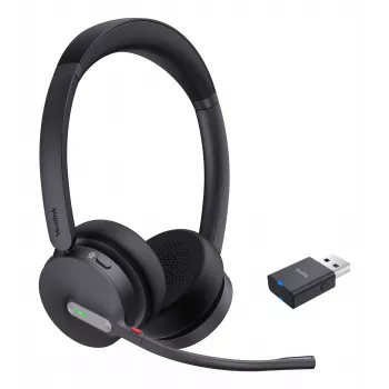 Yealink WH64 Hybrid Dual Teams headset sem fios para escritório/call center Micro-USB Bluetooth preto
