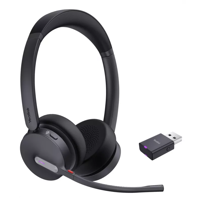 Yealink WH64 Hybrid Dual Teams headset sem fios para escritório/call center Micro-USB Bluetooth preto