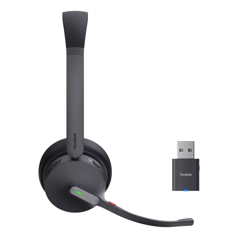 Yealink WH64 Hybrid Dual Teams headset sem fios para escritório/call center Micro-USB Bluetooth preto