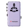 Verbatim Charge 'n' Travel 70W 2C adaptador de viagem universal retrátil roxo