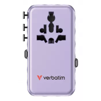 Verbatim Charge 'n' Travel 70W 2C adaptador de viagem universal retrátil roxo