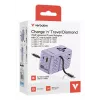 Verbatim Charge 'n' Travel 70W 2C adaptador de viagem universal retrátil roxo
