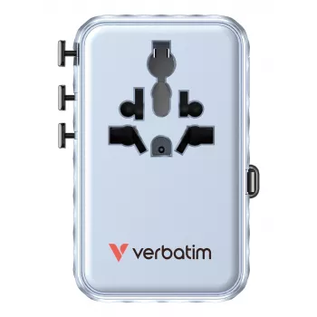 Verbatim Charge 'n' Travel 100W adaptador de viagem universal com cabo retrátil azul