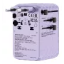 Verbatim Charge 'n' Travel 100W adaptador de viagem universal com cabo retrátil roxo