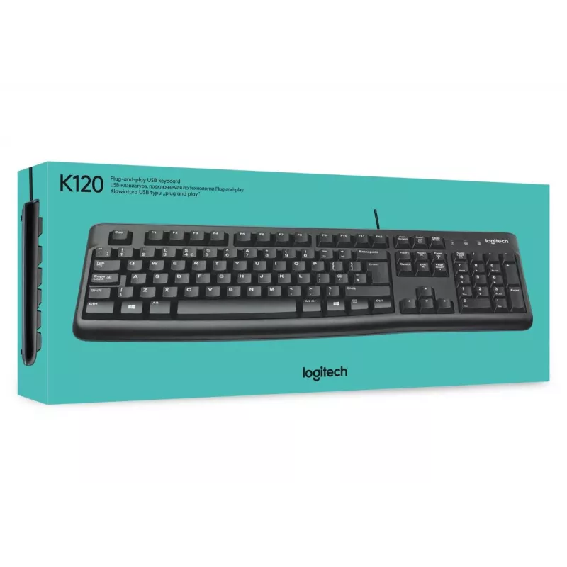 LOGITECH K120 Teclado - USB com fio - Qwerty US/Internacional