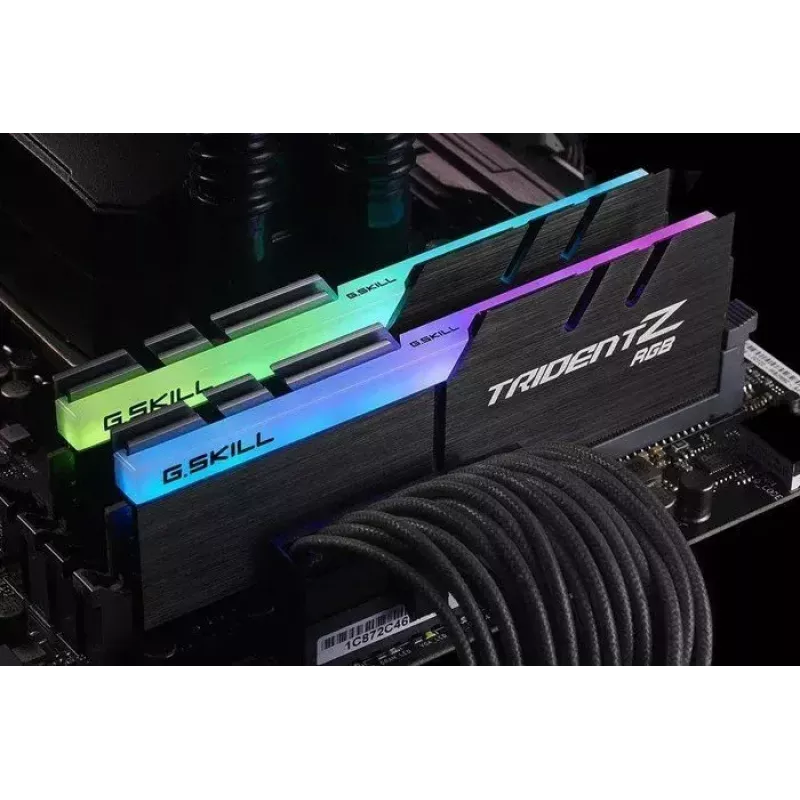 DIMM 16 GB DDR4-3000 (2x 8 GB) Dual-Kit, memória RAM preta, F4-3000C16D-16GTZR, Trident Z RGB, INTEL XMP