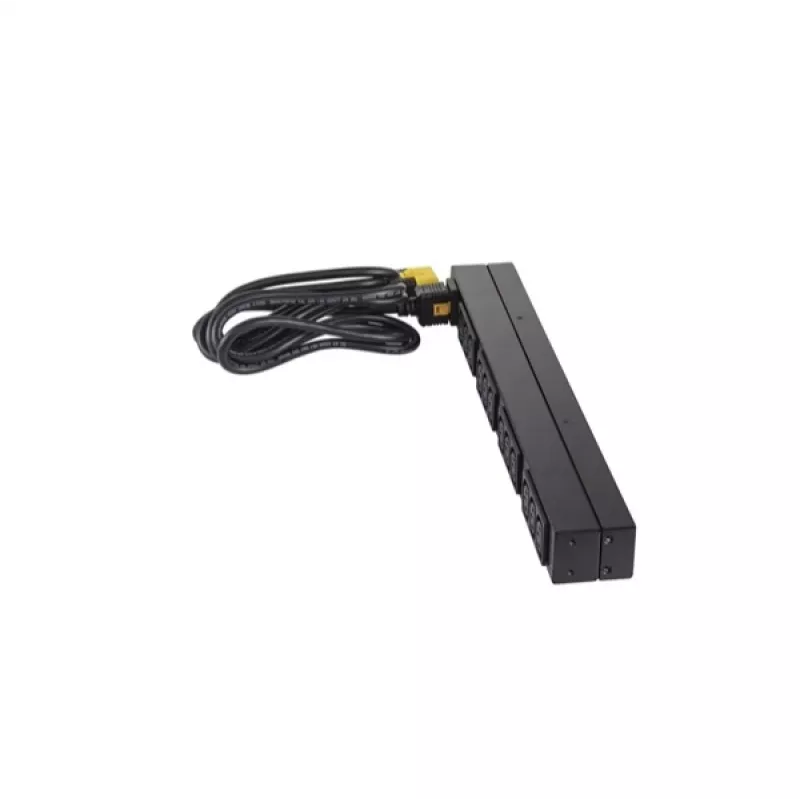 APC AP9565 Basic PDU para rack, 1U, monofásica, 16 A, 208/230 V, 3680 W, 12 tomadas C13, entrada C20, cabo de 2,5 m, preta