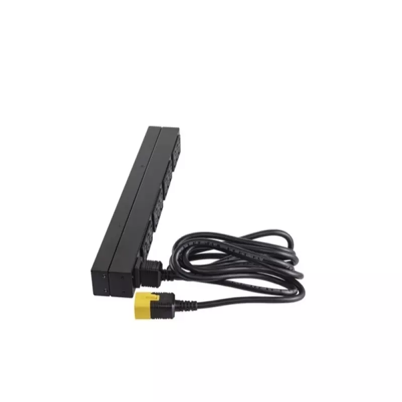 APC AP9565 Basic PDU para rack, 1U, monofásica, 16 A, 208/230 V, 3680 W, 12 tomadas C13, entrada C20, cabo de 2,5 m, preta