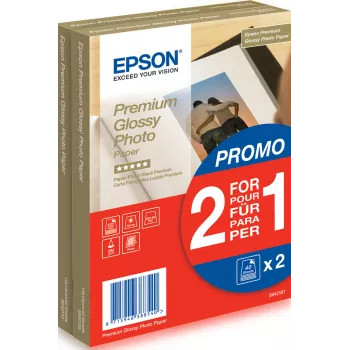 Papel fotográfico brilhante premium Epson - 10x15cm - 2x 40 folhas