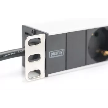 PDU de alumínio DIGITUS 1U, montável em rack, potência nominal: 16A, 4000W, 250VAC 50/60Hz, 8 tomadas com proteção