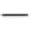 PDU de alumínio DIGITUS 1U, montável em rack, potência nominal: 16A, 4000W, 250VAC 50/60Hz, 8 tomadas com proteção