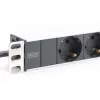 PDU de alumínio DIGITUS 1U, montável em rack, potência nominal: 16A, 4000W, 250VAC 50/60Hz, 8 tomadas com proteção