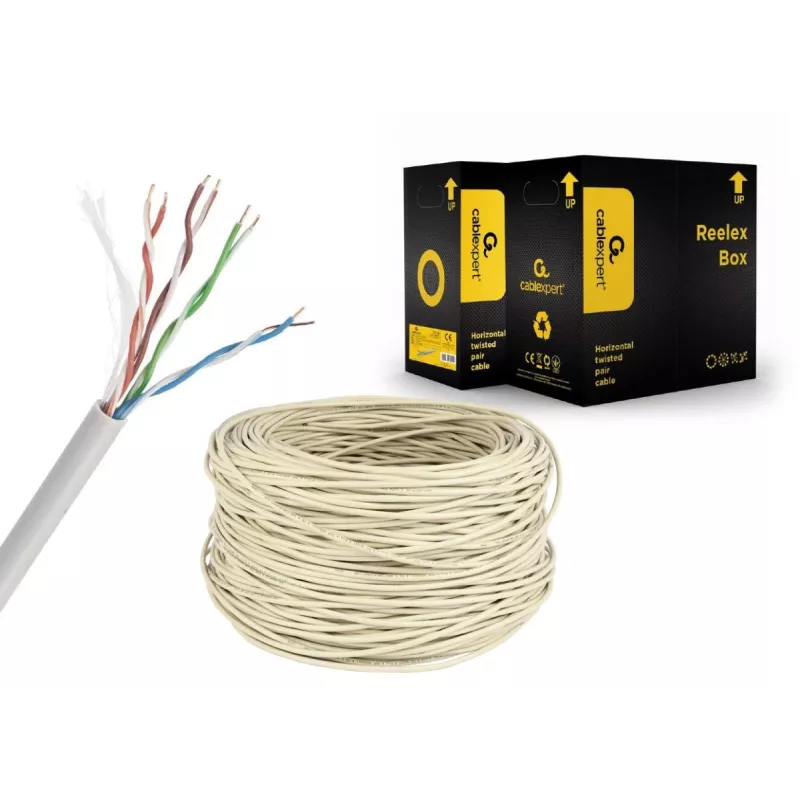 Cabo de rede GEMBIRD – Cat 5e – UTP – 304 m – cinzento