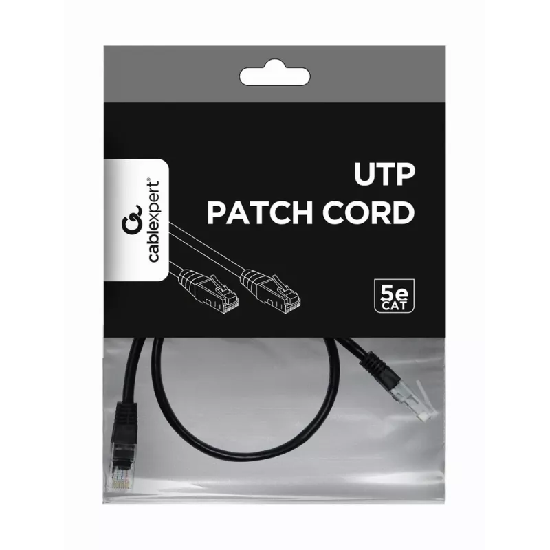 Cabo de rede Gembird PP12-0.5M/BK RJ45 Cat5e 0,5m preto