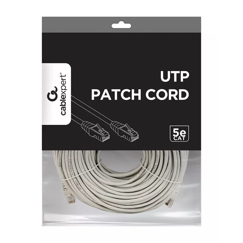 Cabo de rede GEMBIRD – Cat 5e – UTP – 50 m – cinzento