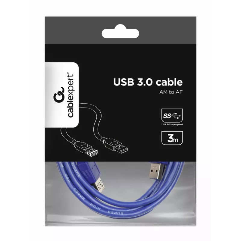 Cabo de extensão GEMBIRD USB 3.0 3 m