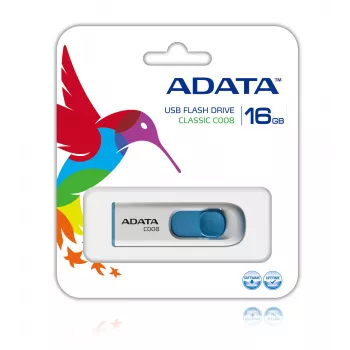 Pen drive ADATA C008 16 GB USB Type-A 2.0 azul, branco