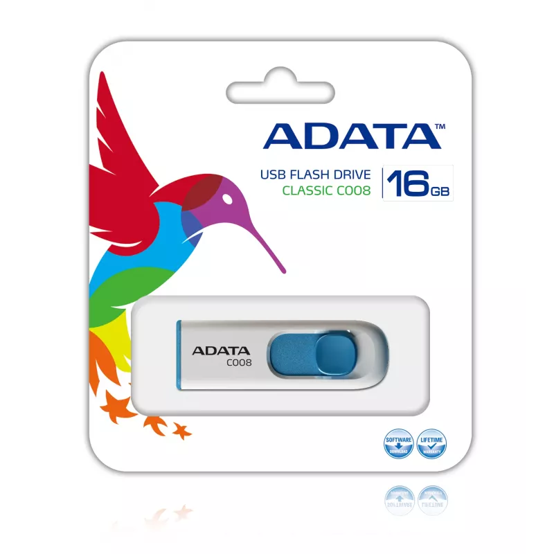Pen drive ADATA C008 16 GB USB Type-A 2.0 azul, branco