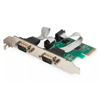 Placa de expansão PCIe DIGITUS Serial I/O, 2 portas, 2 x DB9 M chapa de slot + chapas LP chipset MCS9901