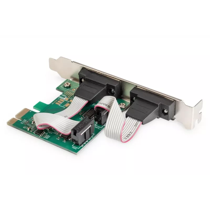 Placa de expansão PCIe DIGITUS Serial I/O, 2 portas, 2 x DB9 M chapa de slot + chapas LP chipset MCS9901