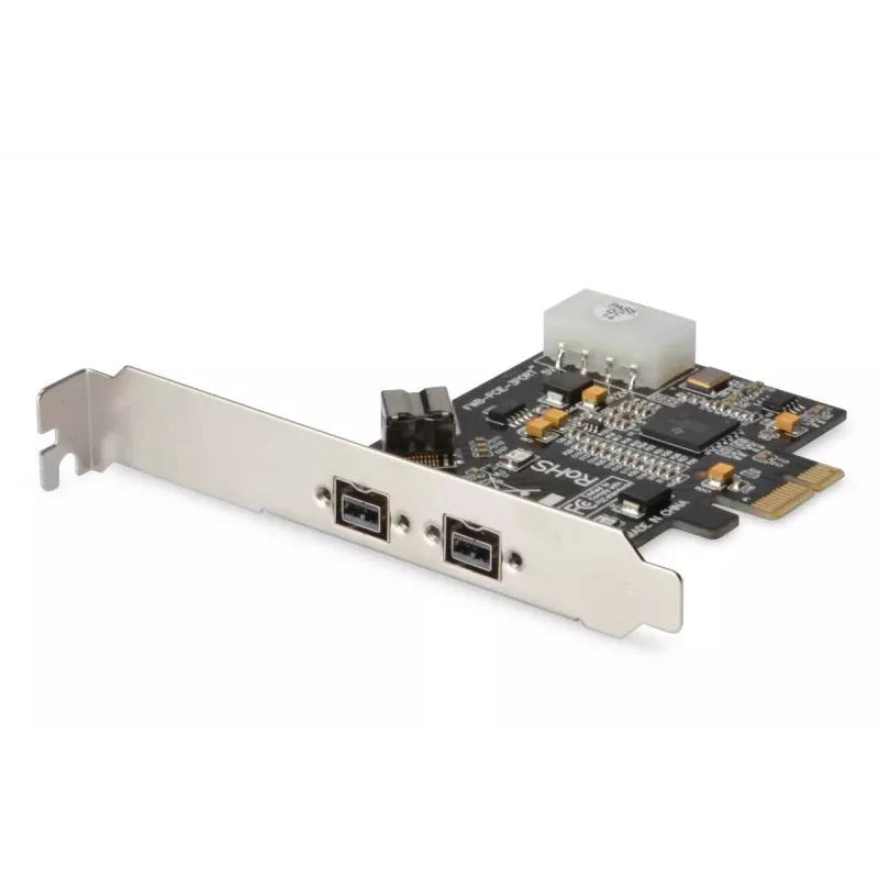 Placa de interface DIGITUS IEEE 1394b, PCIe 3 portas, 2x9 pinos externo + 1x9 pinos interno