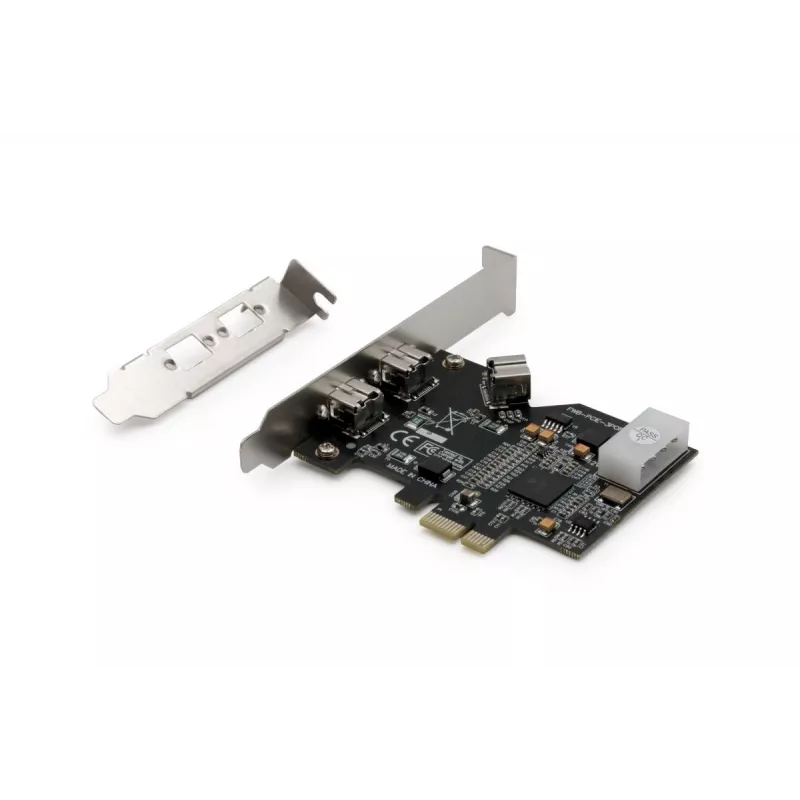 Placa de interface DIGITUS IEEE 1394b, PCIe 3 portas, 2x9 pinos externo + 1x9 pinos interno