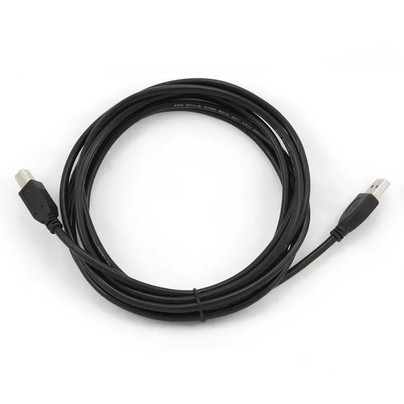 Cabo USB 2.0 macho A / macho B GEMBIRD 3 m (10 ft) – preto / embalagem bulk (ccp-USB2-ambm-10)
