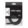 Cabo USB, Gembird 4,5 m USB 2.0 A/B M, preto, macho/macho