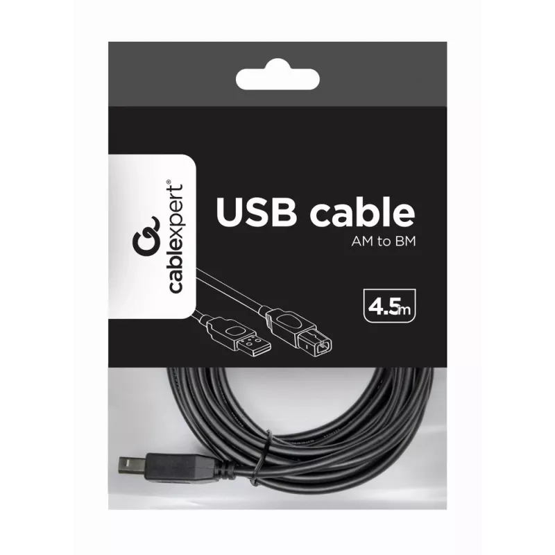 Cabo USB, Gembird 4,5 m USB 2.0 A/B M, preto, macho/macho