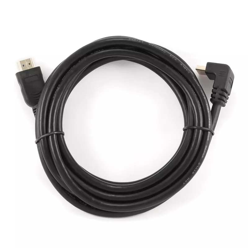 Cabo HDMI de alta velocidade com Ethernet GEMBIRD, ficha de 90 graus para cima, 3 m