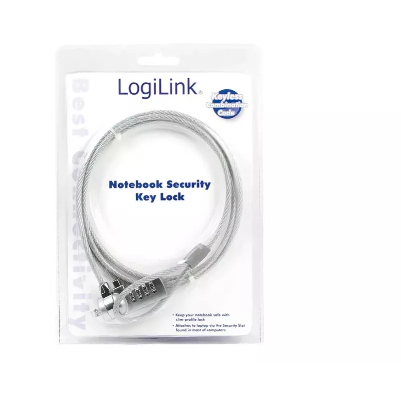 Cabo de segurança para portátil LogiLink NBS002 com fechadura de combinação 1,5 m