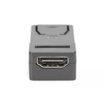 Adaptador DisplayPort DIGITUS ASSMANN, DP - HDMI Type-A macho/fêmea, com bloqueio, CE preto