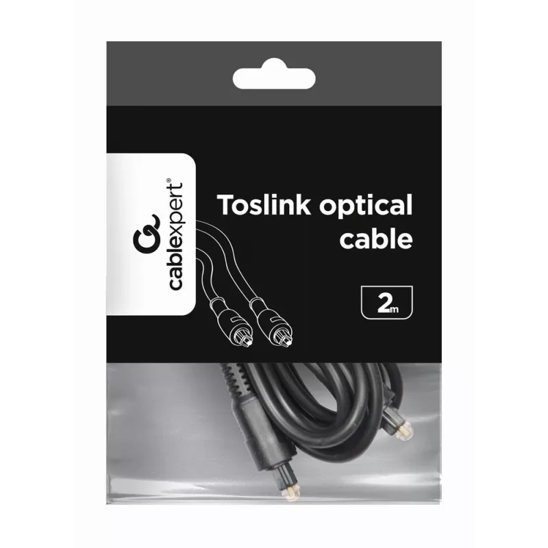 Cabo de áudio, Gembird Toslink, 2 m, preto, ficha-ficha